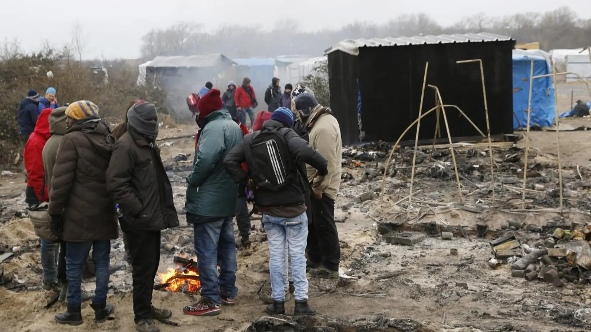 Inmigrantes en el campo de Calais