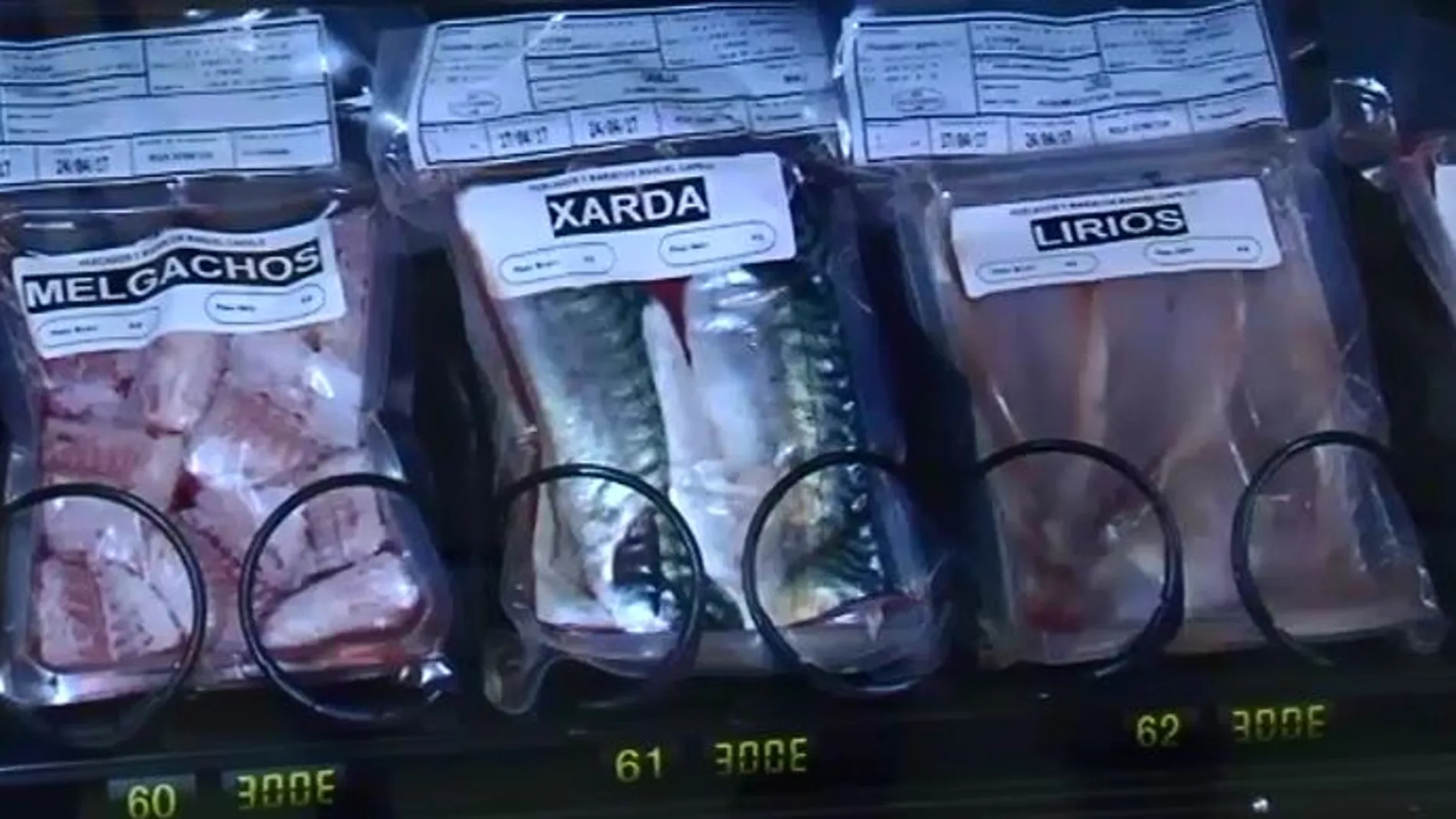 Imagen de los productos comercializados en una máquina expendedora