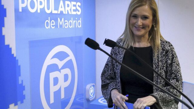 La presidenta de la Comunidad y de la gestora del PP de Madrid, Cristina Cifuentes