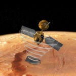 Representación artística del Mars Reconnaissance Orbiter en Marte
