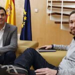 Pablo Iglesias reunido con Pedro Sánchez