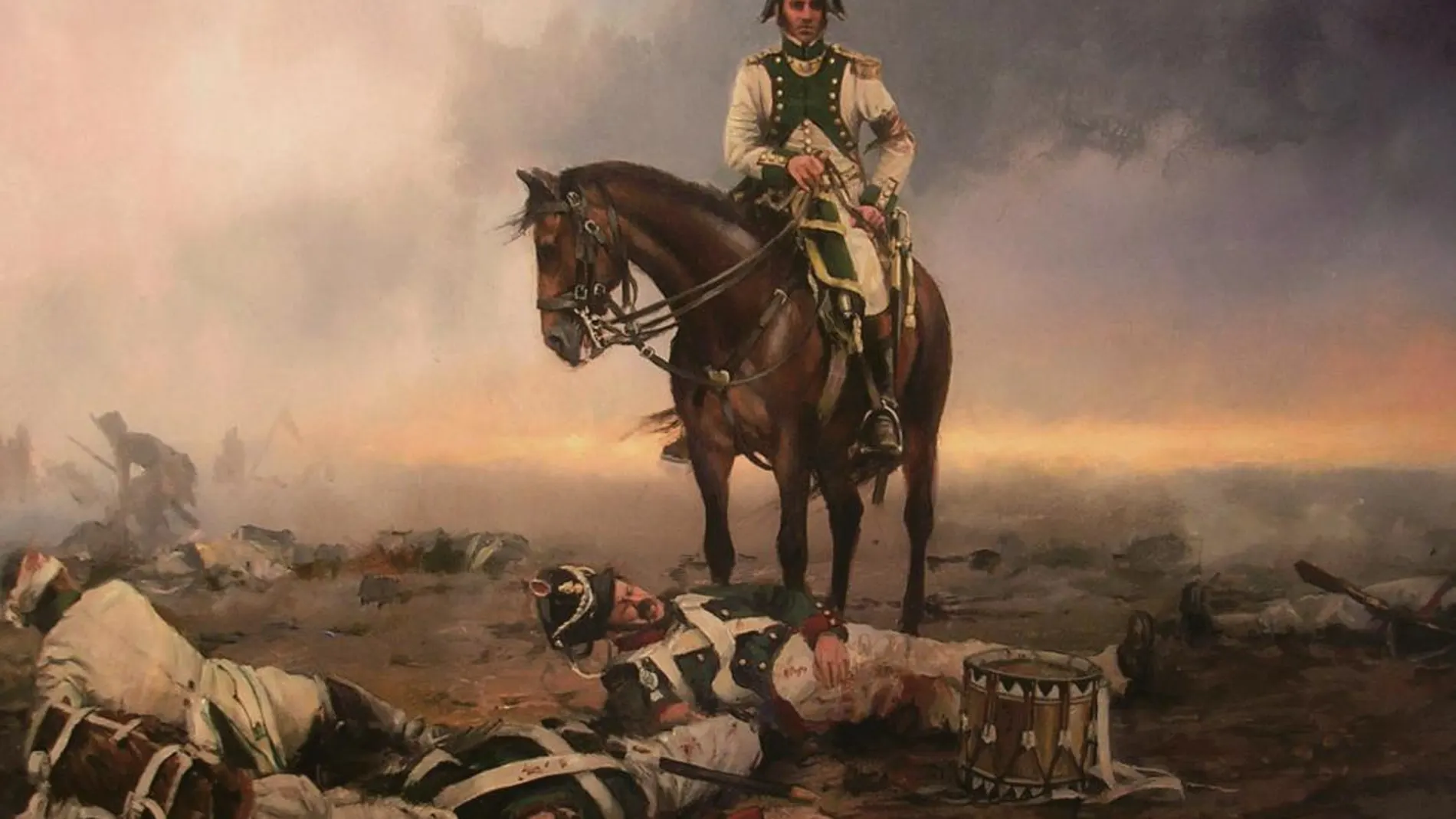 Rafael de Llanza, jefe de batallón del Regimiento José Napoleón, en la batalla de Borodinó. © Augusto Ferrer-Dalmau
