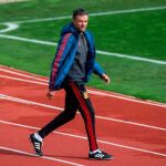 Luis Enrique en un entrenamiento de la selección española