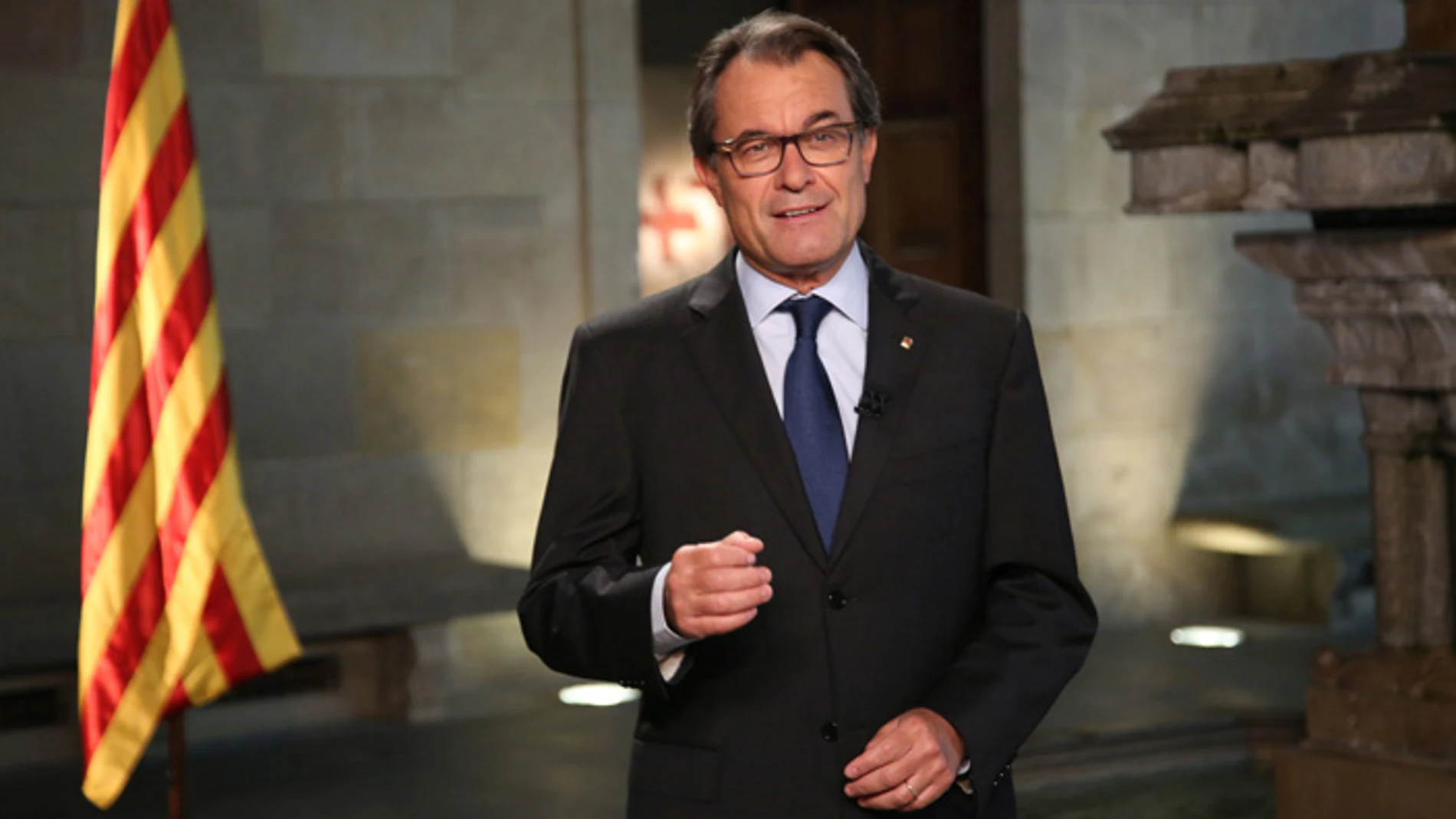 Artur Mas, durante el discurso institucional de la Diada.