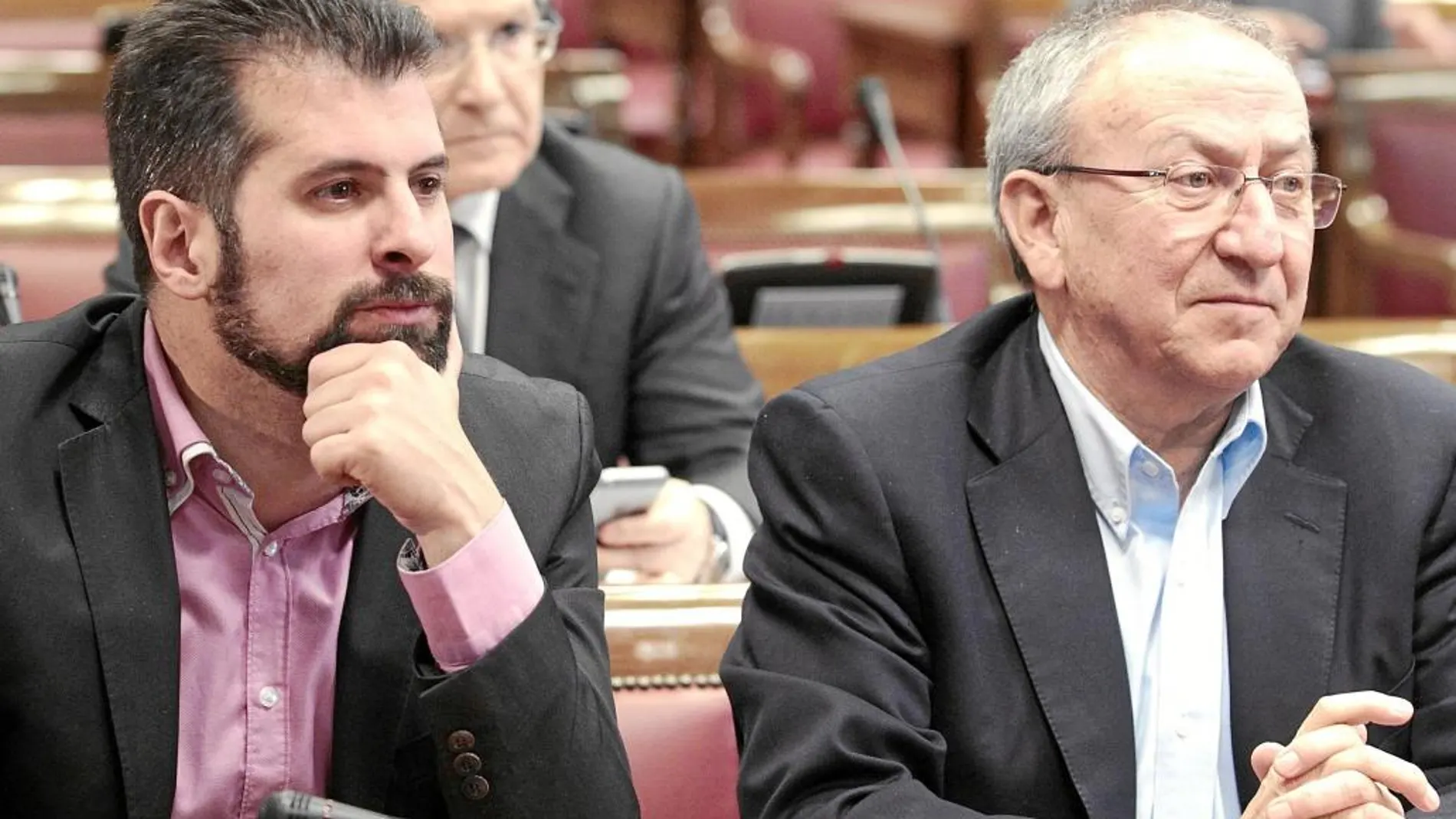 Luis Tudanca junto con Emilio Álvarez, ayer en Madrid