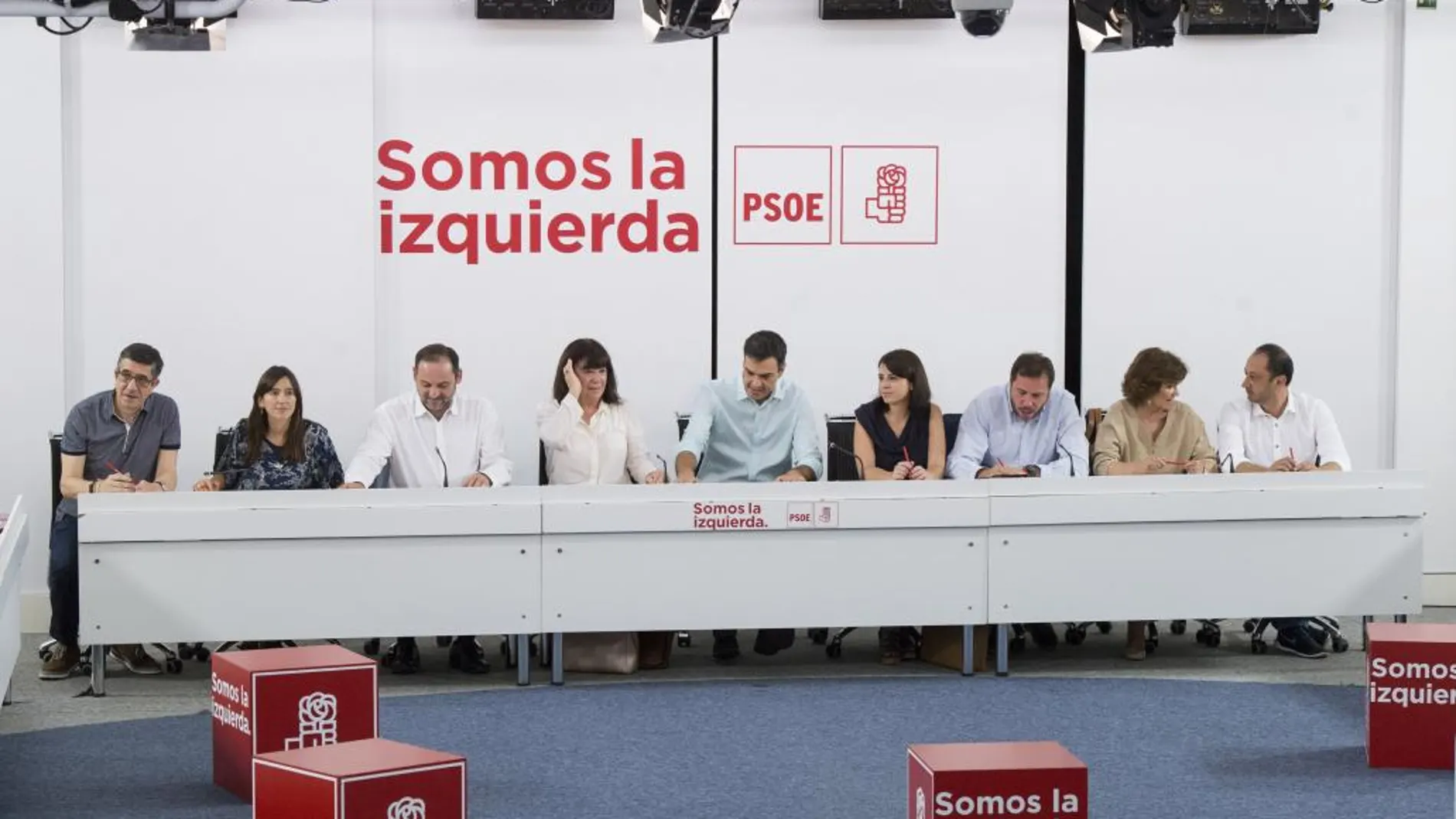 Reunión de la Comisión Ejecutiva del Partido Socialista celebrada hoy en la sede de Ferraz.