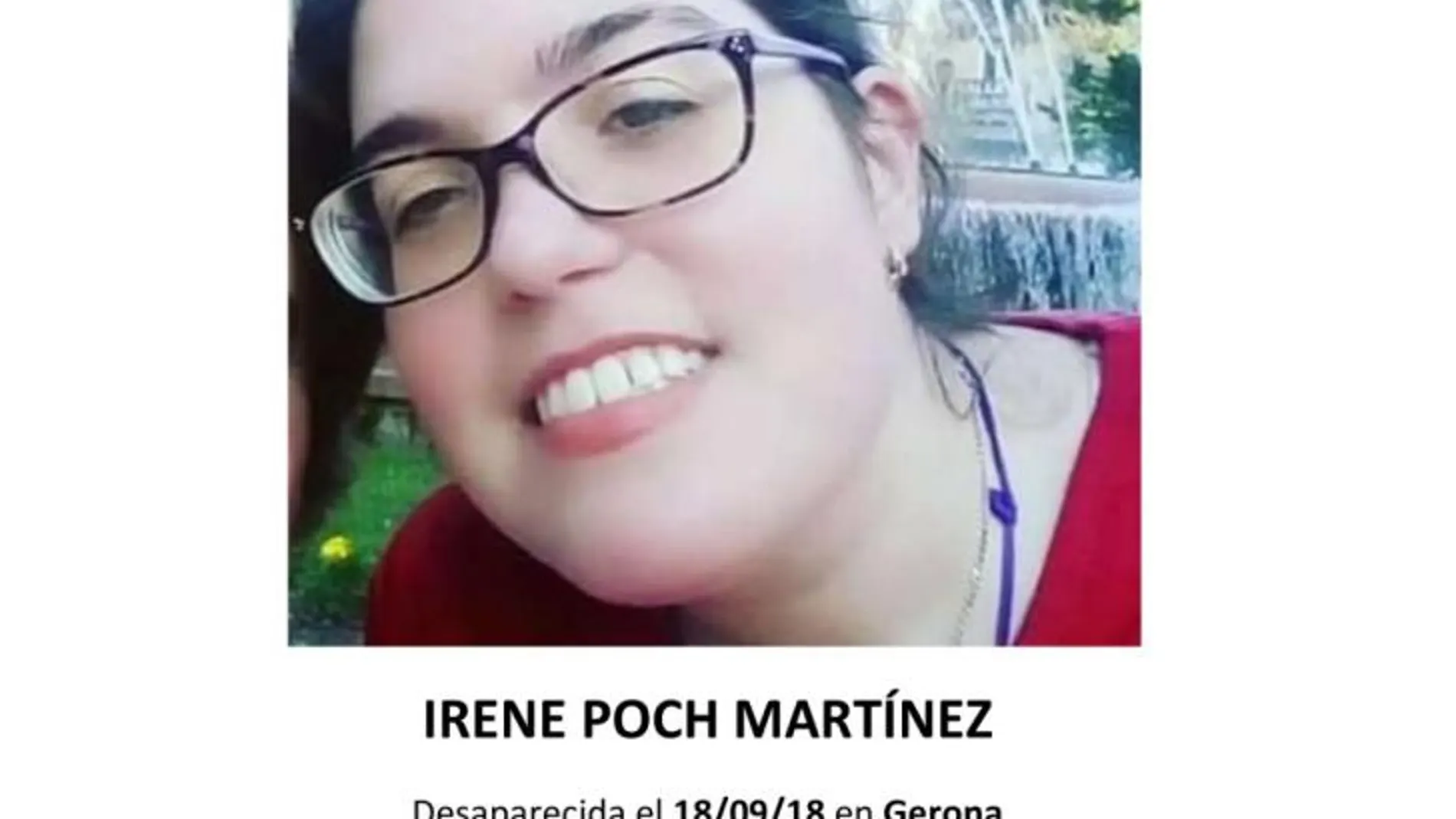 Irene Poch desapareció el pasado 18 de septiembre