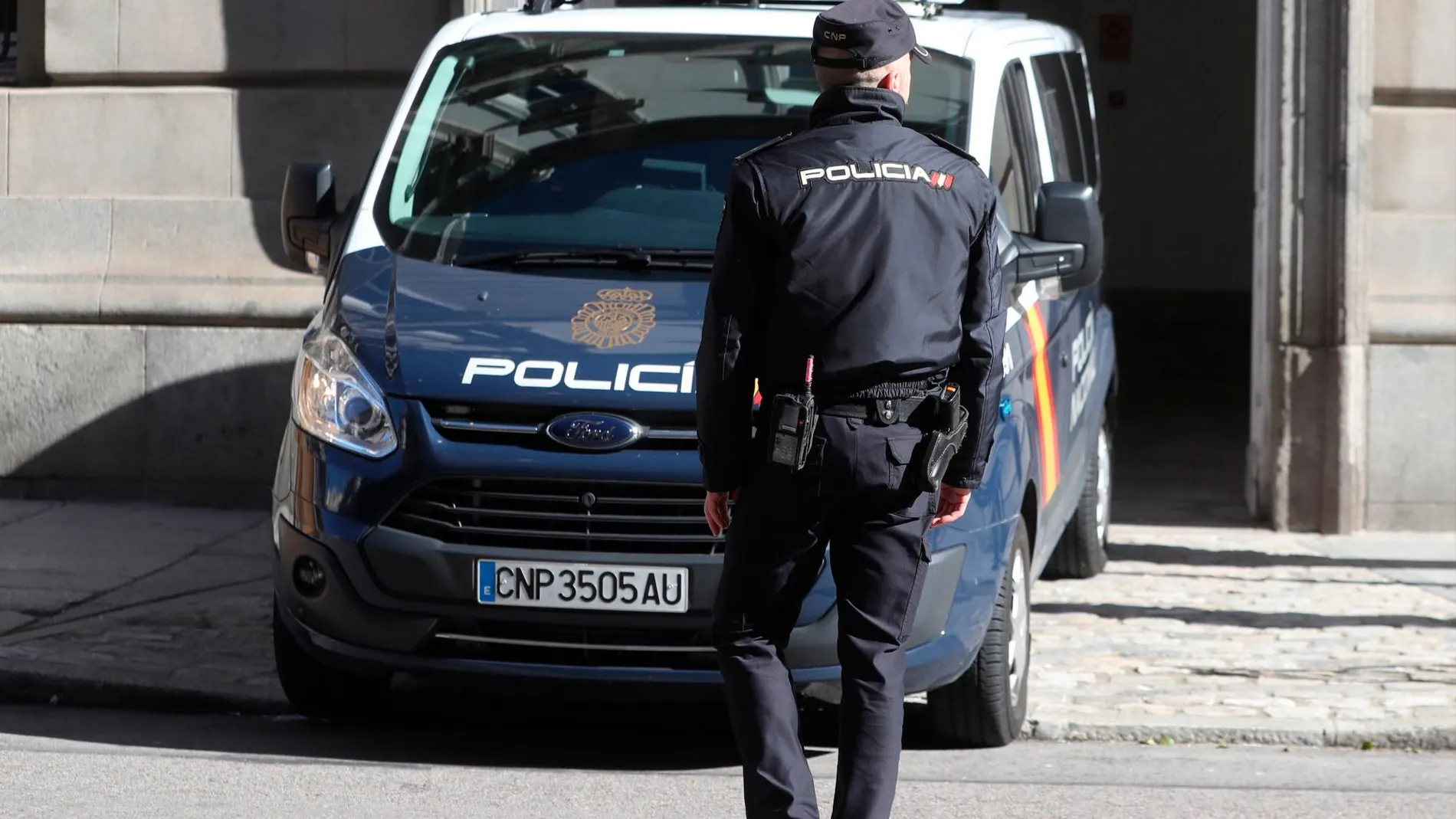 Un furgón de la Policía Nacional