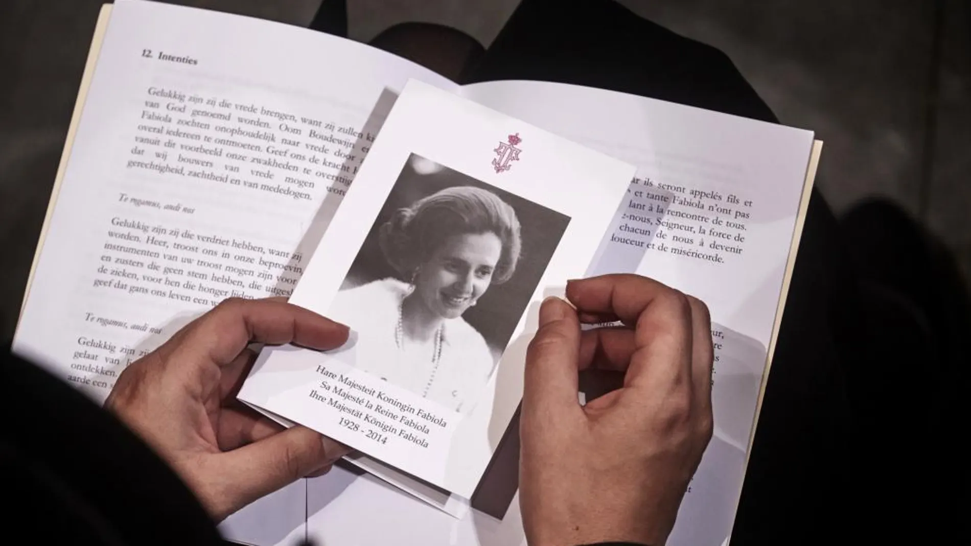Misal del funeral por la muerte de la reina Fabiola de Bélgica, que se celebró hace un año, el 12 de diciembre de 2014