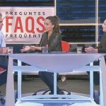 Rosel, Fajardo y Colau en el programa «Preguntas frecuentes» de la televisión pública catalana TV3