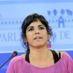 Teresa Rodríguez compareció ayer en la Cámara autonómica