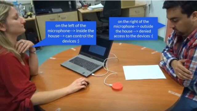 Los investigadores del proyecto LISTEN, en una demostración