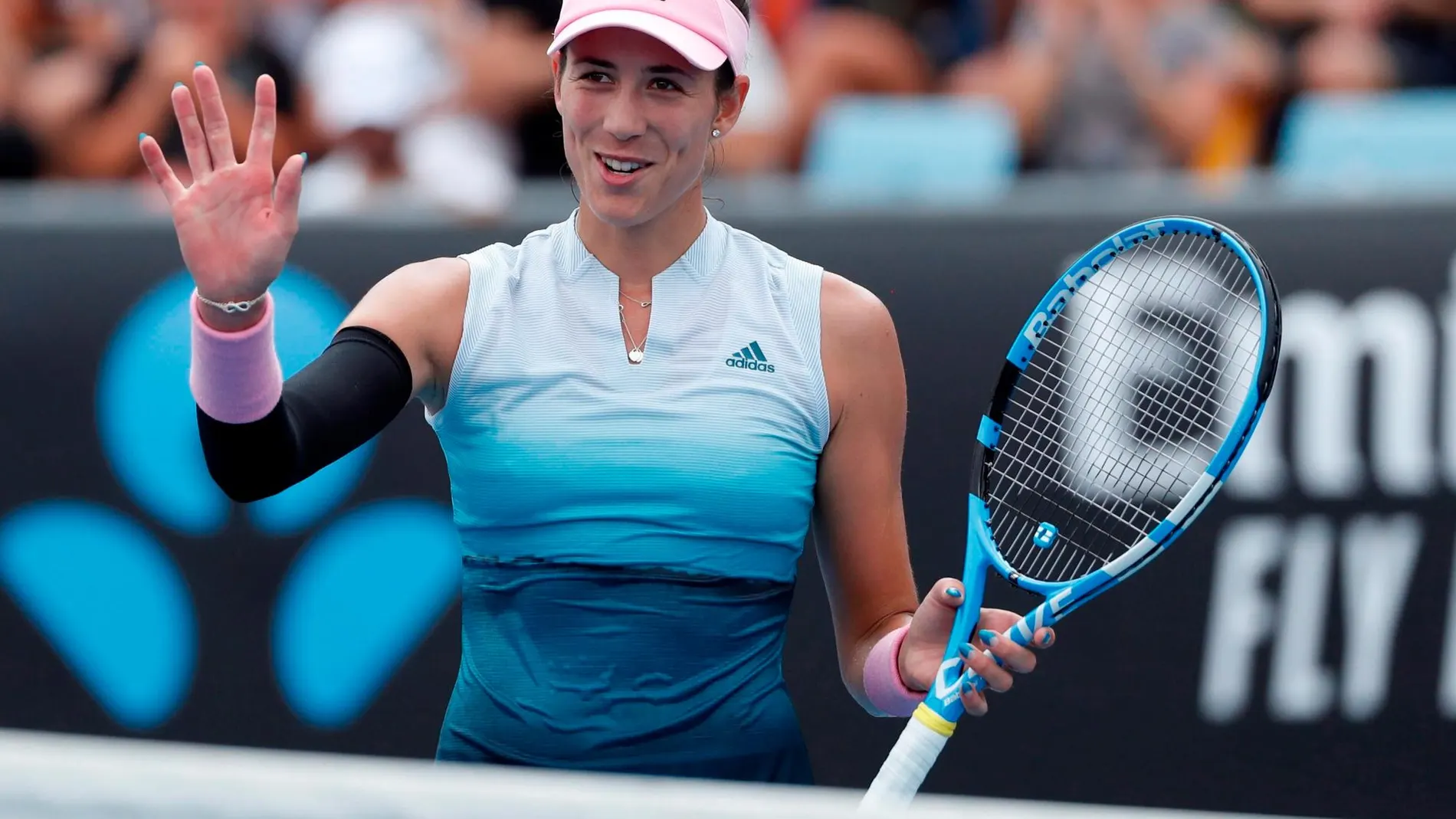 Garbiñe Muguruza en el partido ante la china Saisai Zheng/Foto: Efe