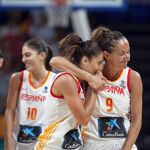 Las jugadoras de la selección española celebran la victoria ante Puerto Rico / Efe