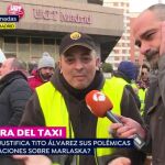 Tito Álvarez, portavoz de Élite Taxi, durante la conexión en directo que tuvo con Susanna Griso en 'Espejo Público' / Antena 3