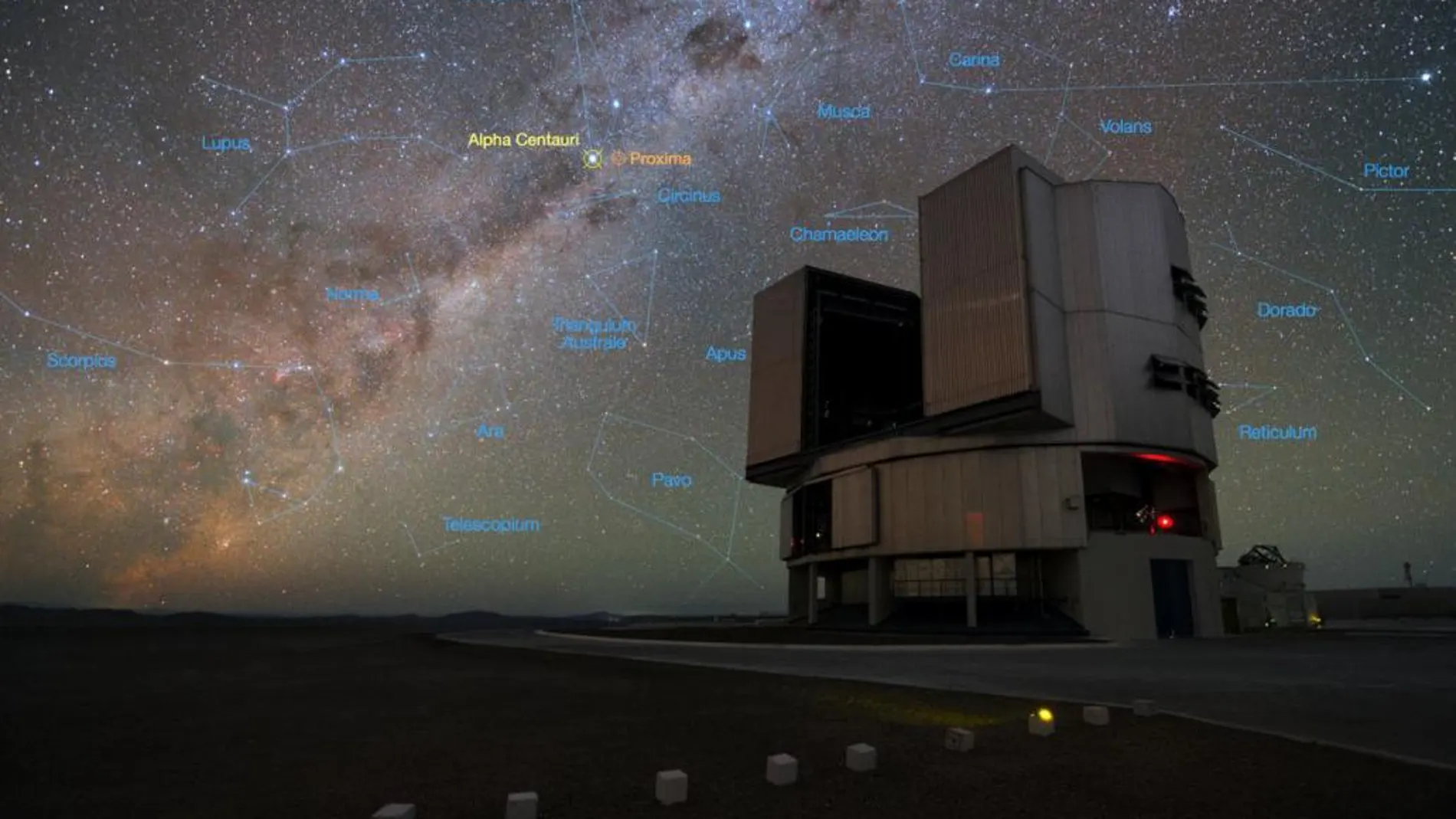 El VLT (Very Large Telescope) y el sistema estelar Alfa Centauri