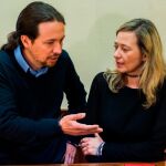 Victoria Rosell, ex diputada de Podemos conversa con Pablo Iglesias