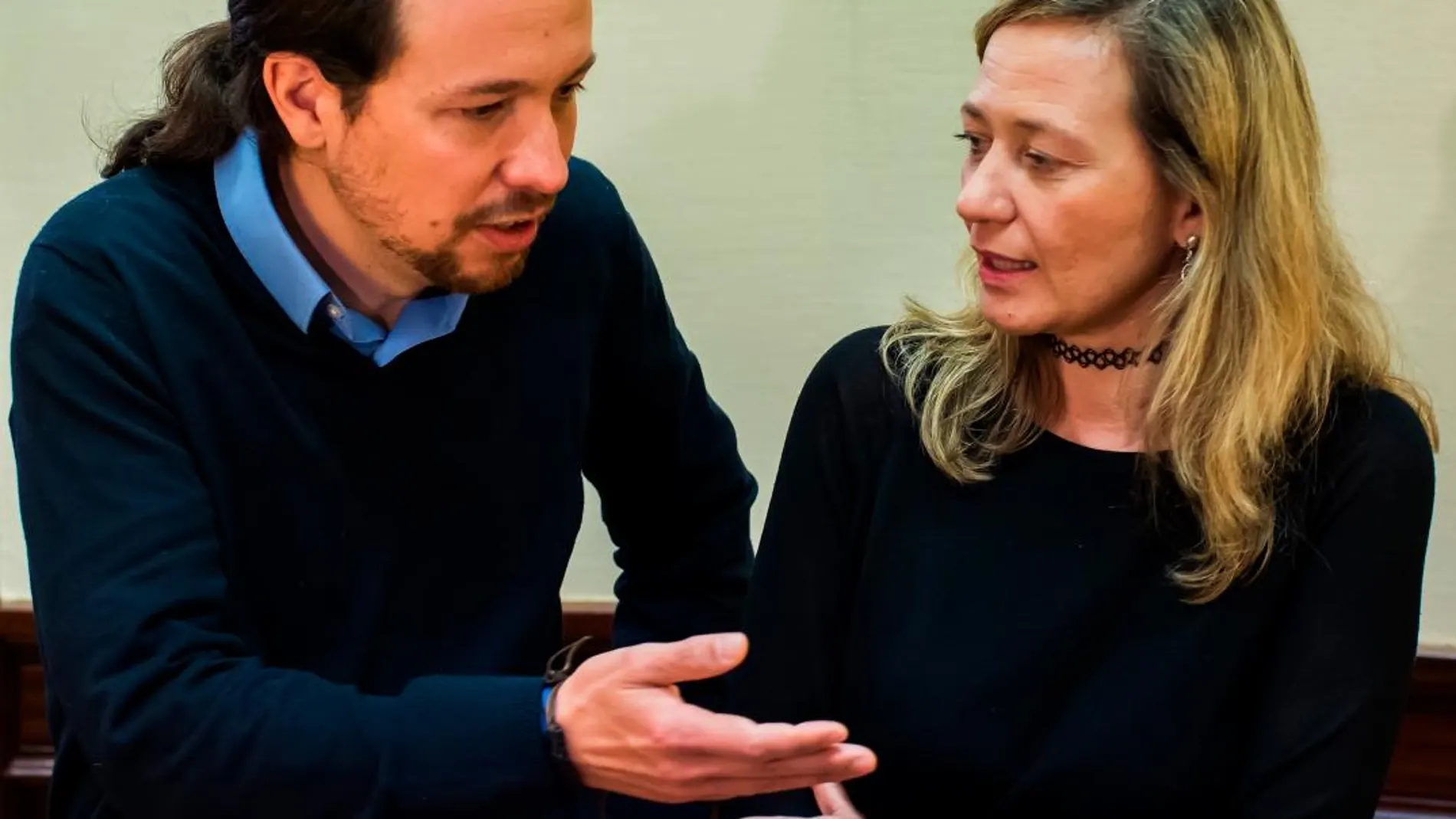 Victoria Rosell, ex diputada de Podemos conversa con Pablo Iglesias