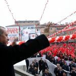 Recep Tayyip Erdogan en una ceremonia en Aksaray