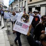 Manifestación en defensa del lobo por las calles de Madri