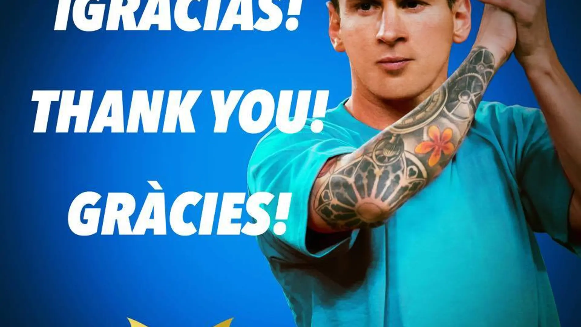Mensaje colgado en la cuenta de Facebook de Messi