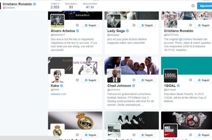 ¿Quiénes son los 93 «elegidos» que sigue en Twitter Ronaldo, con 41 millones de seguidores?
