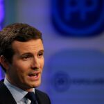 El presidente del PP, Pablo Casado / Foto: Cristina Bejarano