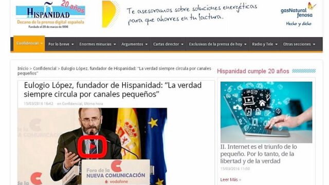 Cabecera de hispanidad.com, diario digital que fue fundado el 20 de marzo de 1996