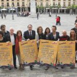 El alcalde de la capital palentina, Alfonso Polanco, y el portavoz de Palencia Sonora, David Frechilla, junto a la presidenta de la Diputación, Ángeles Armisén,entre otros, presentan la edición 2017 del Festival
