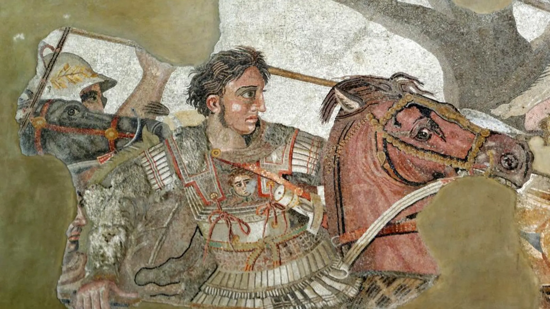 El mosaico de Issos muestra la batalla en la que Alejandro trata de llegar hasta Darío para capturarle o matarle