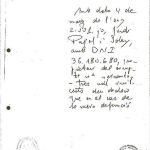 Manuscrito de Jordi Pujol en el que advierte a la Banca Reig, en mayo de 2001, de que si fallece todo el dinero de su cuenta debe pasar a Marta Ferrusola