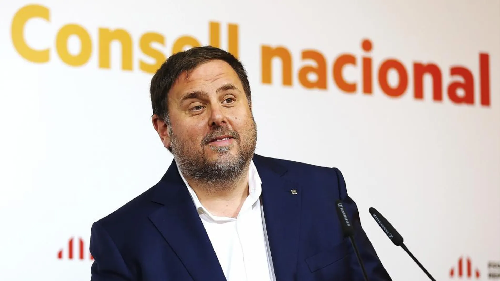 El vicepresidente del Govern, Oriol Junqueras, interviene ante el Consell Nacional de ERC