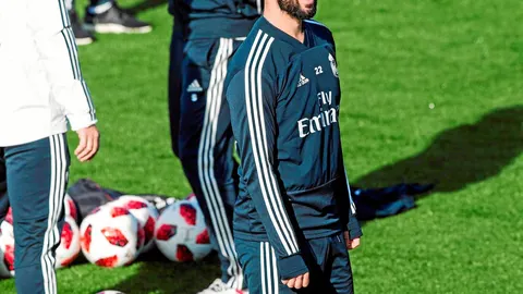 Isco, en el entrenamiento de ayer en Valdebebas