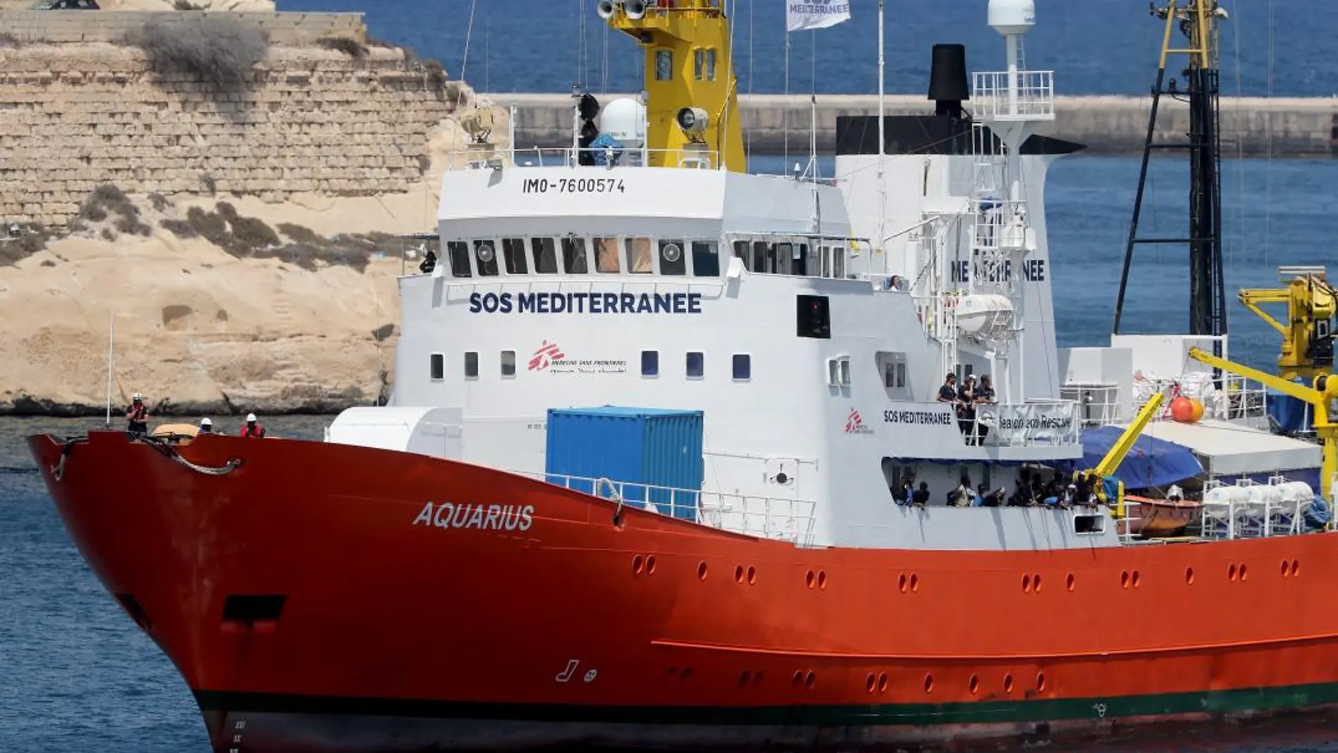 Imagen del buque de las ONG SOS Méditerranée y Médicos Sin Fronteras (MSF) Aquarius. EFE/ Domenic Aquilina