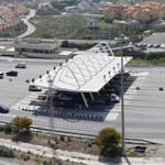 Estación de peaje en la autopista entre Málaga y Estepona