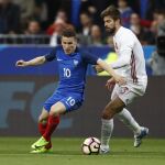 Gerard Piqué, durante el partido de ayer