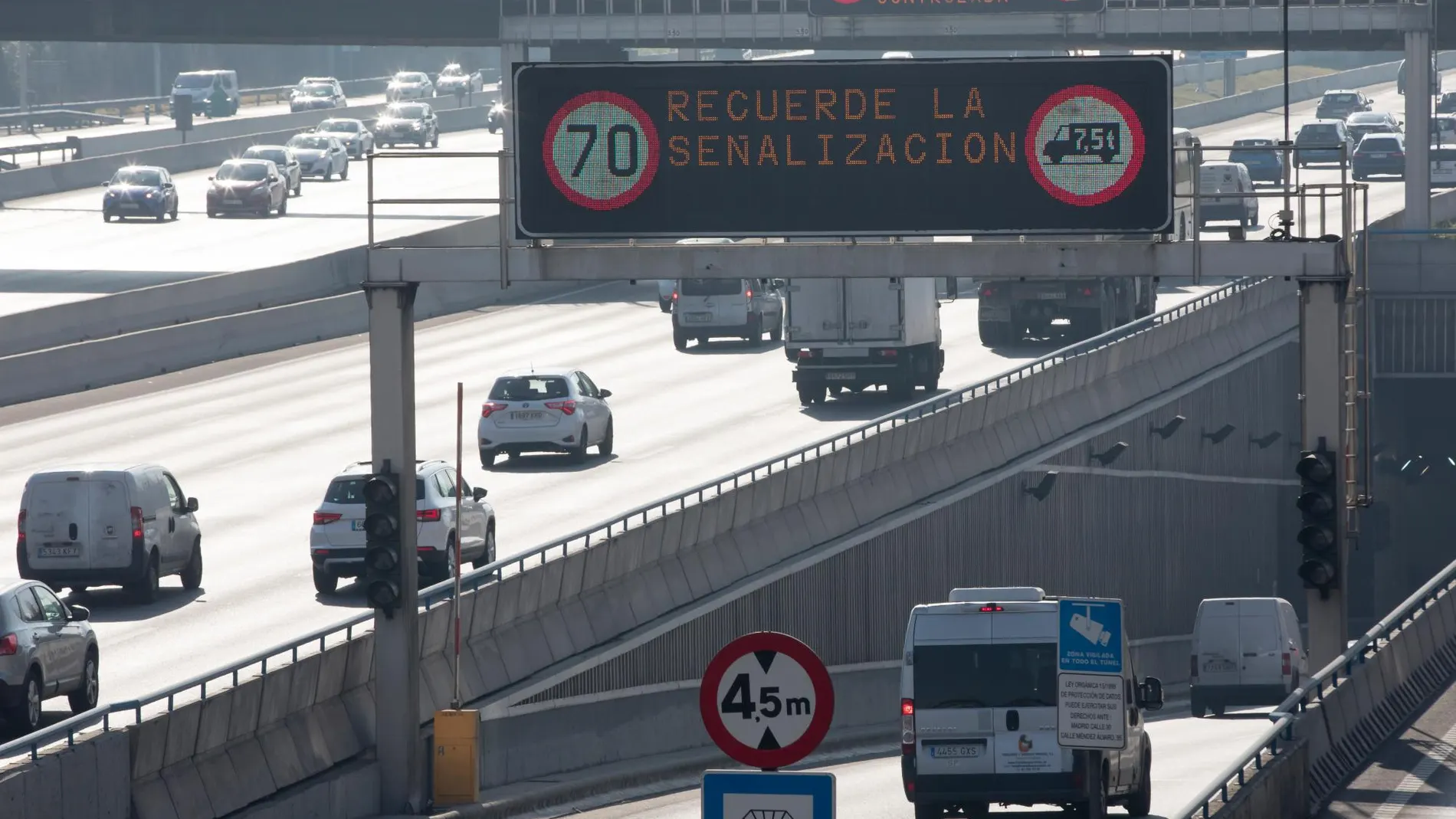 La semana pasada, la velocidad se Madrid se limitó por contaminación
