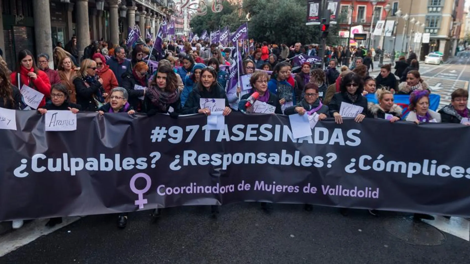 Cabecera de la manifestación de Valladolid