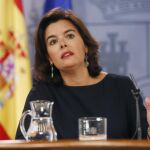 Soraya Sáenz de Santamaría durante la rueda de prensa tras el Consejo de Ministros