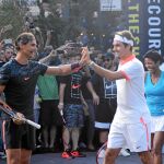 Nadal y Federer, en una exhibición