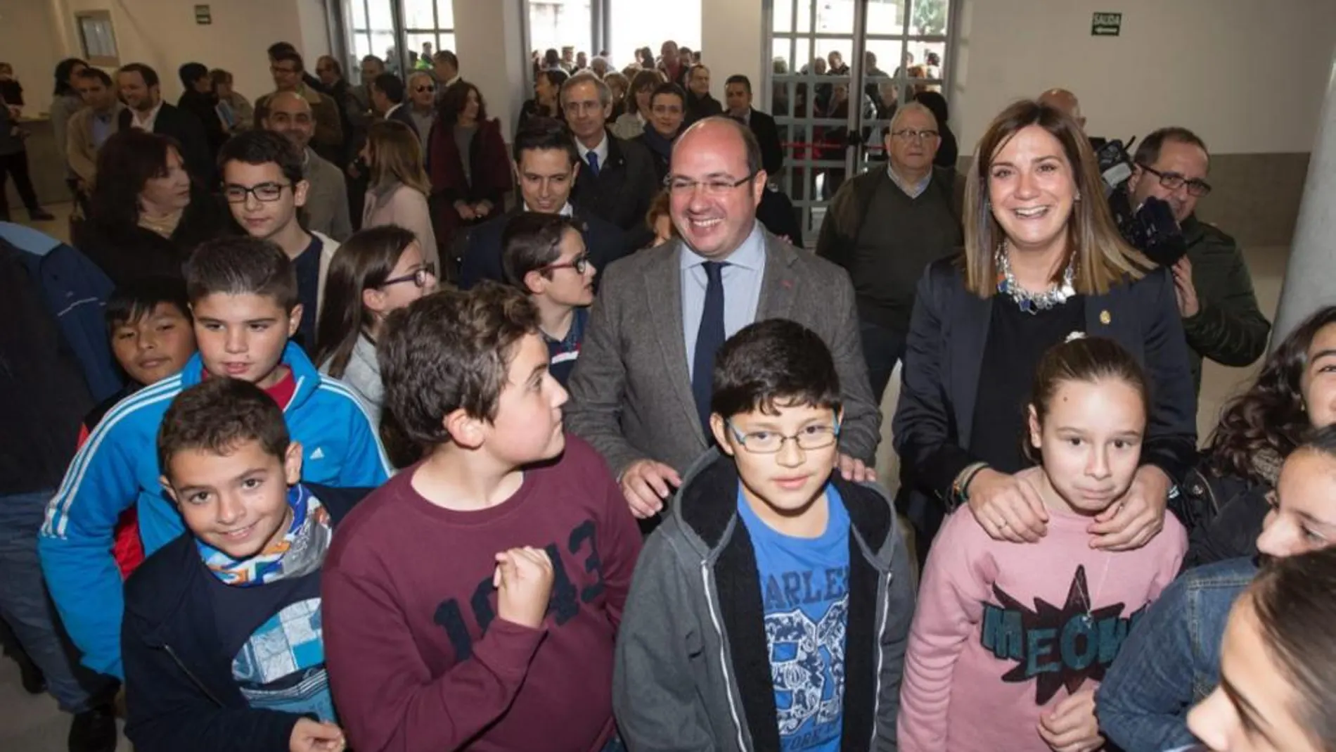 El presidente de la Región, Pedro Antonio Sánchez, ayer en la inauguración del CEIP Miguel Medina de Archena