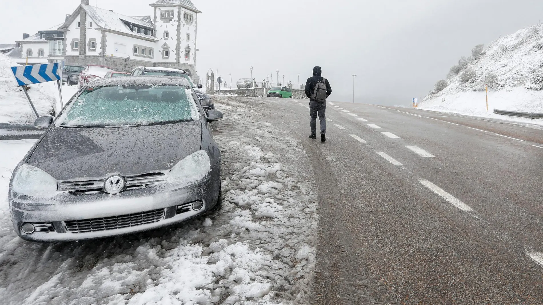 Las nevadas provocaron dificultades en las carreteras de la provincia de León