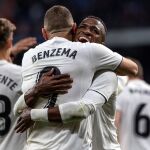 Vinicius asistió a Benzema en el cuarto gol del Real Madrid al Girona / Efe