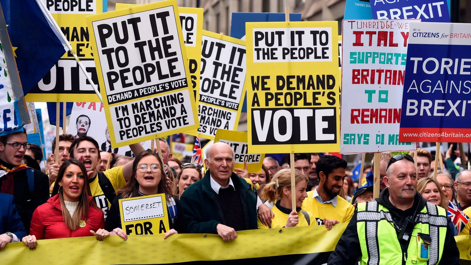 Imagen de los manifestantes en las calles de Londres