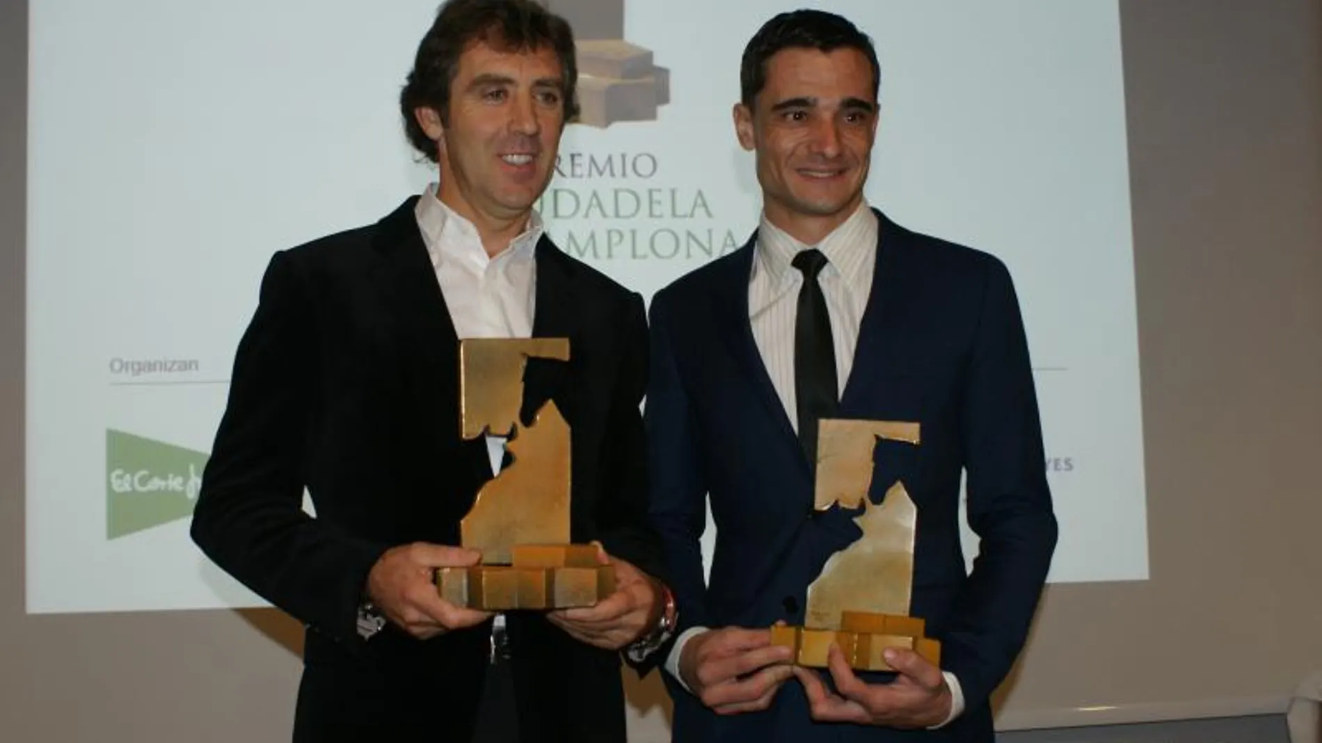 Pablo Hermoso de Mendoza junto a Paco Ureña, Premios Ciudadela de Pamplona 2015
