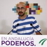 El secretario de Comunicación y Política de Podemos, Pablo Pérez, anunció ayer que el candidato de Adelante Andalucía a la Junta se elegirá el próximo 2 de octubre (Foto: Manuel Olmedo)