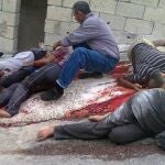 Imagen de un periodista ciudadano de la masacre de Banias
