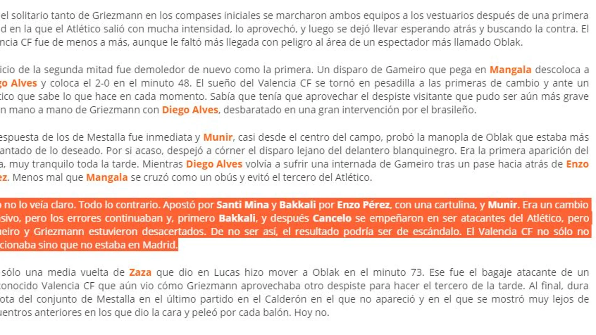 La web del Valencia: Cancelo y Bakkali eran atacantes del Atlético