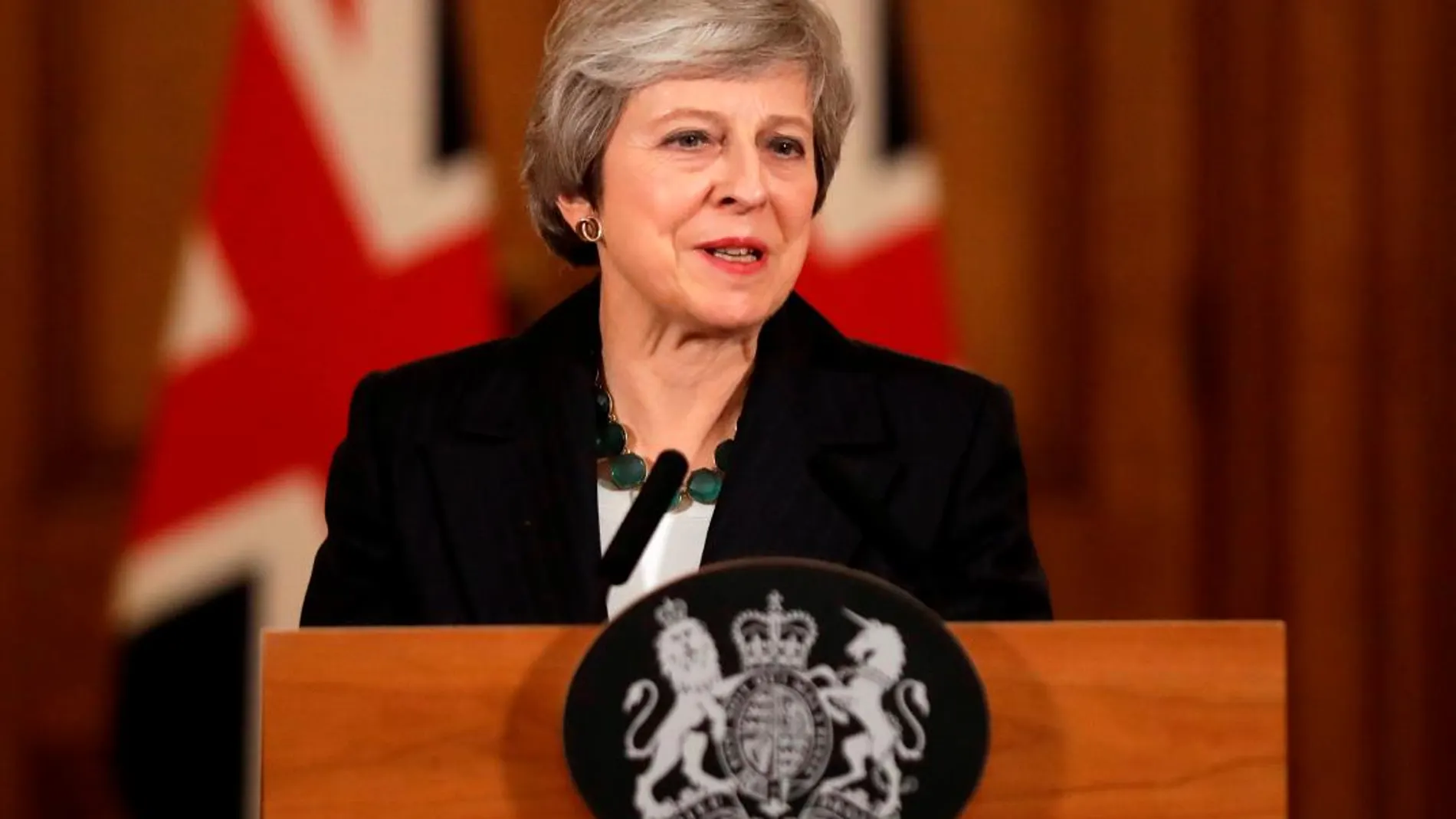Theresa May durante su rueda de prensa en Downing Street. Matt Dunham/Pool via Reuters