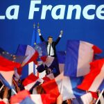 Emmanuel Macron celebra la victoria